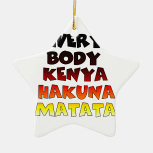 Beautiful Kenya Colourful Amazing Text Quote Desig Ceramic Tree Decoration
