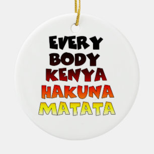Beautiful Kenya Colourful Amazing Text Quote Desig Ceramic Tree Decoration