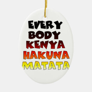 Beautiful Kenya Colourful Amazing Text Quote Desig Ceramic Tree Decoration