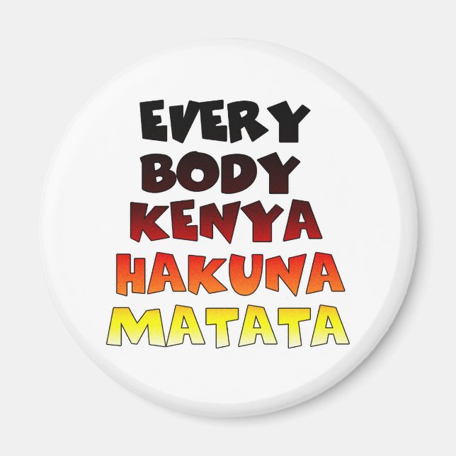 Beautiful Kenya Colourful Amazing Text Quote Desig Magnet (Front)