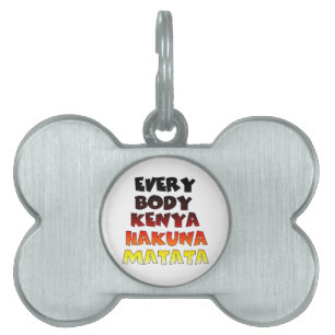 Beautiful Kenya Colourful Amazing Text Quote Desig Pet ID Tag