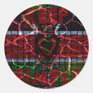 Beautiful Kenya Contemporary National Edgy Flag Classic Round Sticker