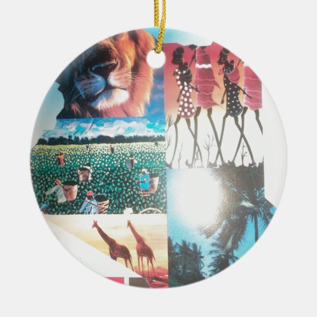 Beautiful Kenya Hakuna Matata Ceramic Tree Decoration (Front)