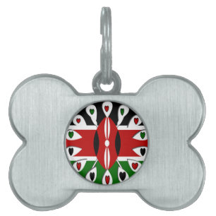 Beautiful Kenya Lovely Hearts Amazing Pattern Art Pet ID Tag