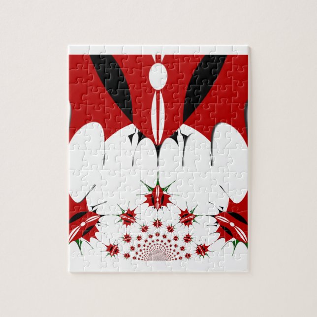 Beautiful Kenya Tapestry: Kenyan Flag Butterfly  Jigsaw Puzzle (Vertical)