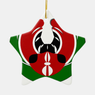 Beautiful Kenya Tapestry: Kenyan Flag Butterfly Mo Ceramic Tree Decoration