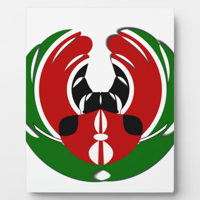 Beautiful Kenya Tapestry: Kenyan Flag Butterfly Mo Plaque (Front)