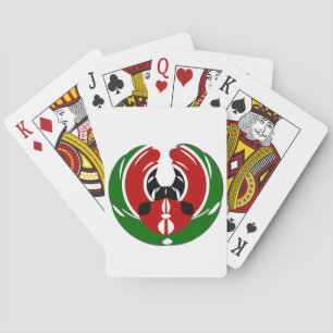 Beautiful Kenya Tapestry: Kenyan Flag Butterfly Mo Playing Cards