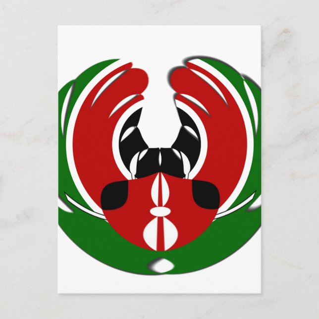 Beautiful Kenya Tapestry: Kenyan Flag Butterfly Mo Postcard (Front)