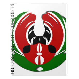 Beautiful Kenya Tapestry: Kenyan Flag Butterfly Mo Spiral Notebook