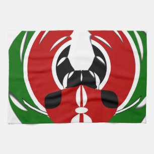 Beautiful Kenya Tapestry: Kenyan Flag Butterfly Mo Tea Towel