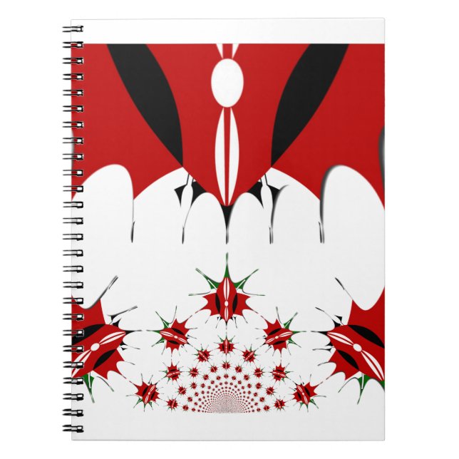 Beautiful Kenya Tapestry: Kenyan Flag Butterfly  Spiral Notebook (Front)