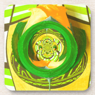 Beautiful Kenyan Yellow Rose Floral Graphic Design Coaster