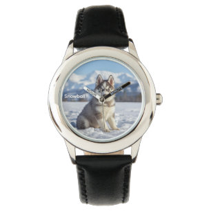 Beautiful Kid's Husky Dog Personalization Watch