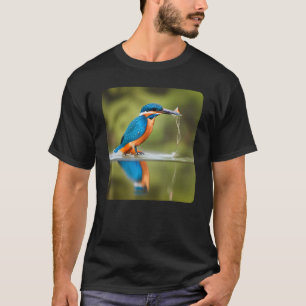 Beautiful Kingfisher Bird Catching a Fish T-Shirt