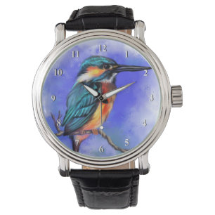 Beautiful Kingfisher Bird - Migned Watercolor - Watch