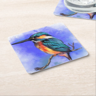 Beautiful Kingfisher Paper Coaster