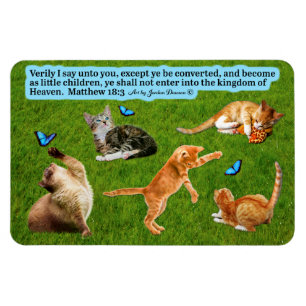 Beautiful Kitten Scripture Magnet    Matthew 18:3