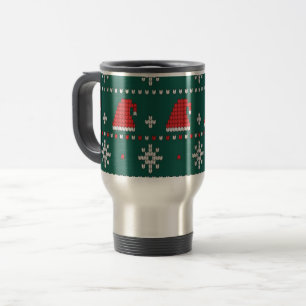 Beautiful knitted christmas pattern travel mug