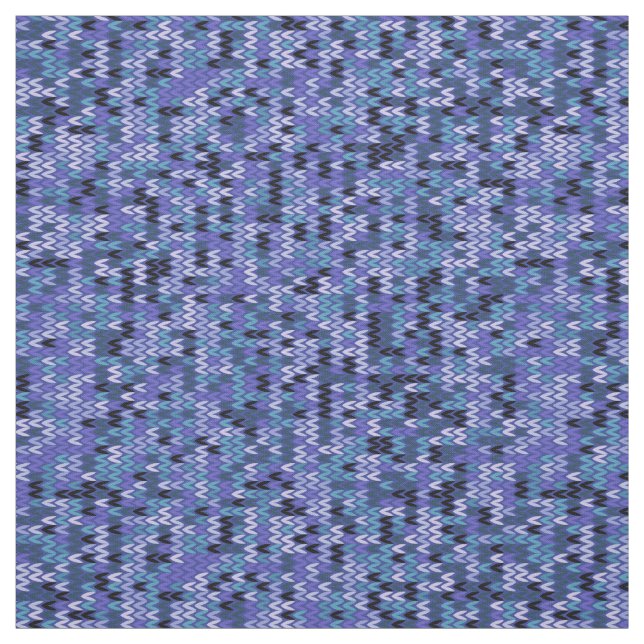 Beautiful  knitting pattern blue and purple  fabric (Swatch)