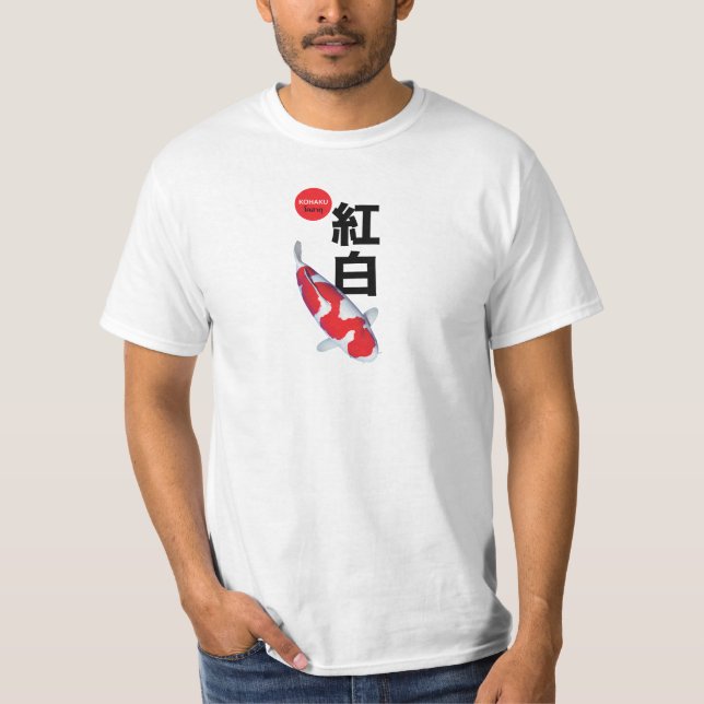 Beautiful Kohaku Koi Fish T-Shirt – Elegant (Front)