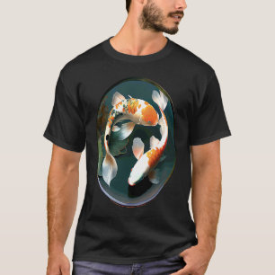 beautiful koi carp in water painting koi fish lens T-Shirt