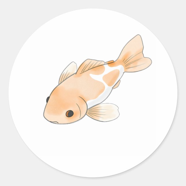 Beautiful Koi Fish Watercolor Print Sticker (Front)
