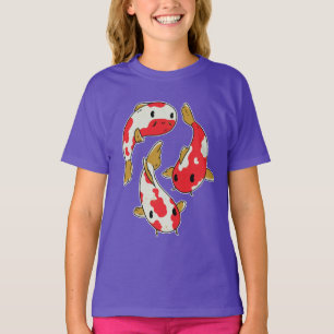 Beautiful Koi Fishes Cartoon Design T-Shirt