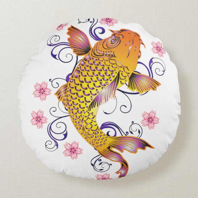 Beautiful Koi Round Cushion (Front)