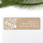Beautiful Kraft Foliage Christmas Address Labels<br><div class="desc">Beautiful White and Kraft Foliage & Berries Christmas return Address Label! Send those cards in style!</div>