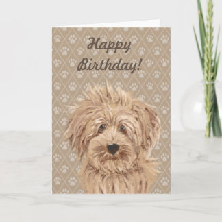 Beautiful Labradoodle Dog Painting Birthday Card