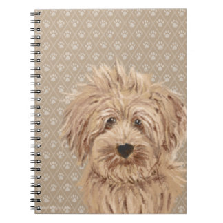 Beautiful Labradoodle Love Dog Paw Painting Print Notebook