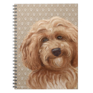 Beautiful Labradoodle Love Dog Paw Painting Print Notebook