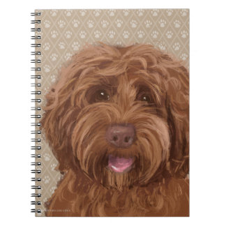 Beautiful Labradoodle Love Dog Paw Painting Print Spiral Notebook