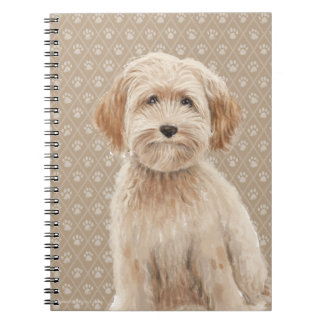 Beautiful Labradoodle Love Dog Paw Painting Print Spiral Notebook