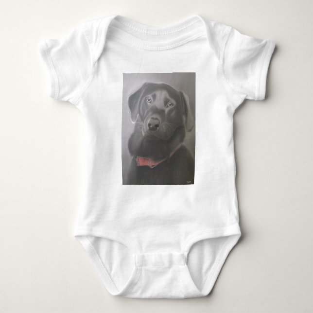Beautiful Labrador Retriever Drawing Baby Bodysuit (Front)