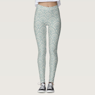 Beautiful Lace Pattern on Mint Green Leggings