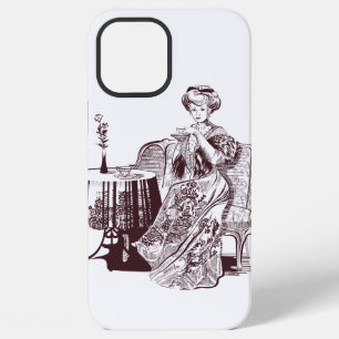 Beautiful Lady drinks tea iPhone 12 Pro Max Case