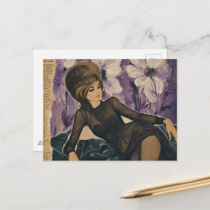 Beautiful Lady from 1969 Collage  Postcard