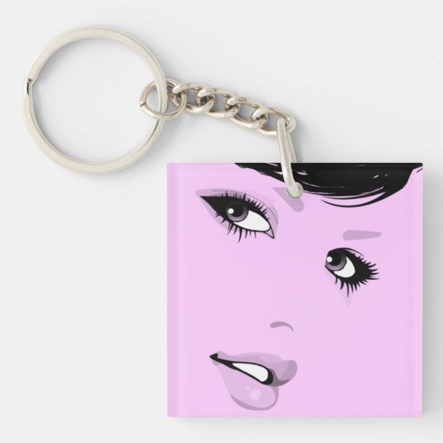 Beautiful Lady Key Ring (Front)
