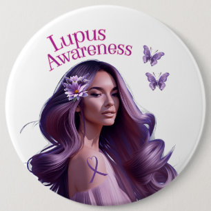 Beautiful Lady Lupus Awareness 6 Cm Round Badge