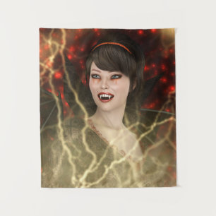 Beautiful Lady Vamp Perfect Halloween Witch Style Tapestry
