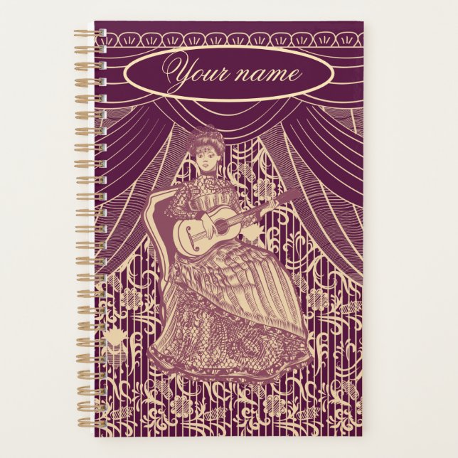 Beautiful lady with guitar planner (Front)
