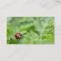 Beautiful ladybug with motivational quote