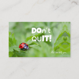 Beautiful ladybug with motivational quote business card