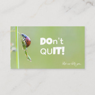 Beautiful ladybug with motivational quote business card