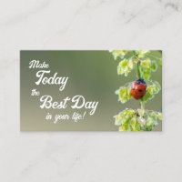 Beautiful ladybug with motivational quote