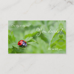 Beautiful ladybug with motivational quote business card