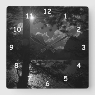 Beautiful Lake in the Moon Light Square Wall Clock