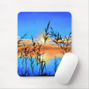 Beautiful Lake Sunset - Mirror - Original Painting Mouse Pad